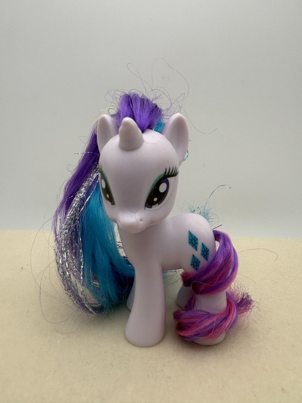 My Little Pony (MLP) Rarity Tinsel Shimmer Hair 2010 3" OG Hair Tag(MLP: LOT2-5)
